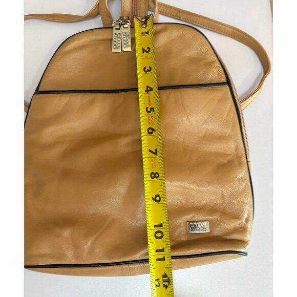 Pelle Studio Wolsons 1995 Vintage Soft Leather Backpack  Zipper Straps Beige